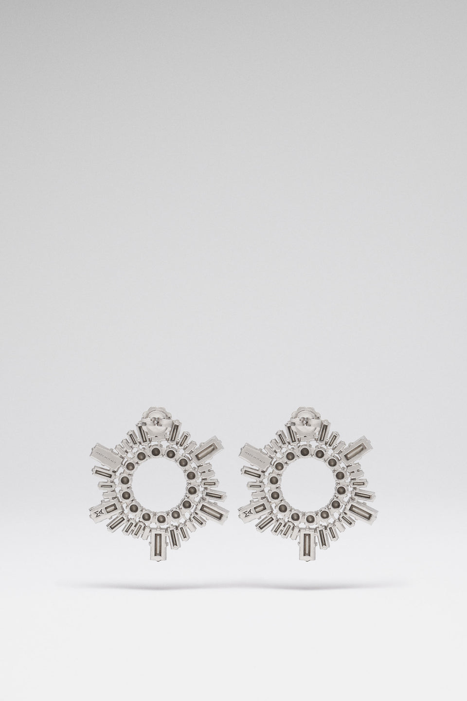 Mini Begum Earrings White Crystals With Silver Base