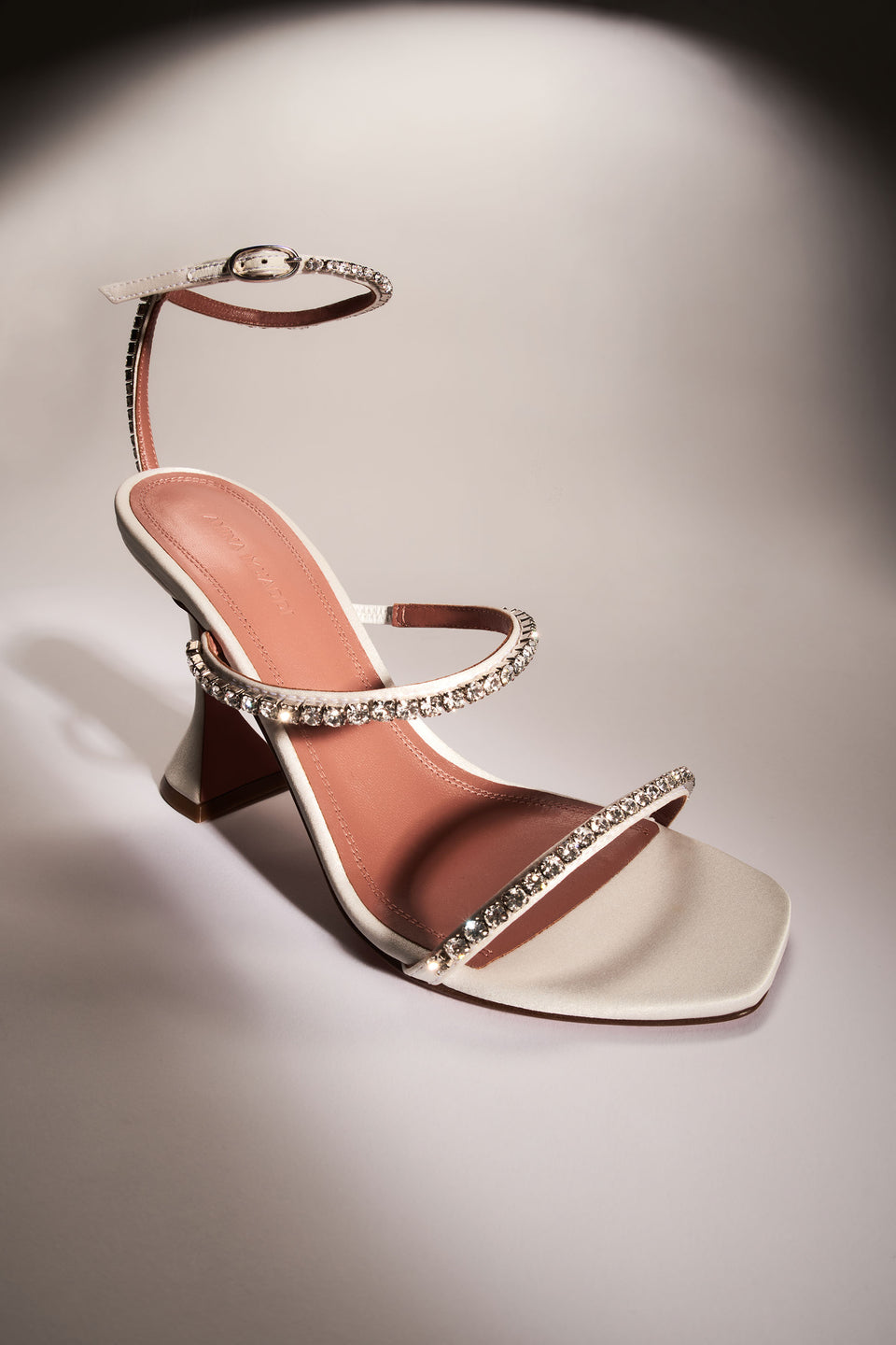 Gilda 95 luxury ivory satin sandals