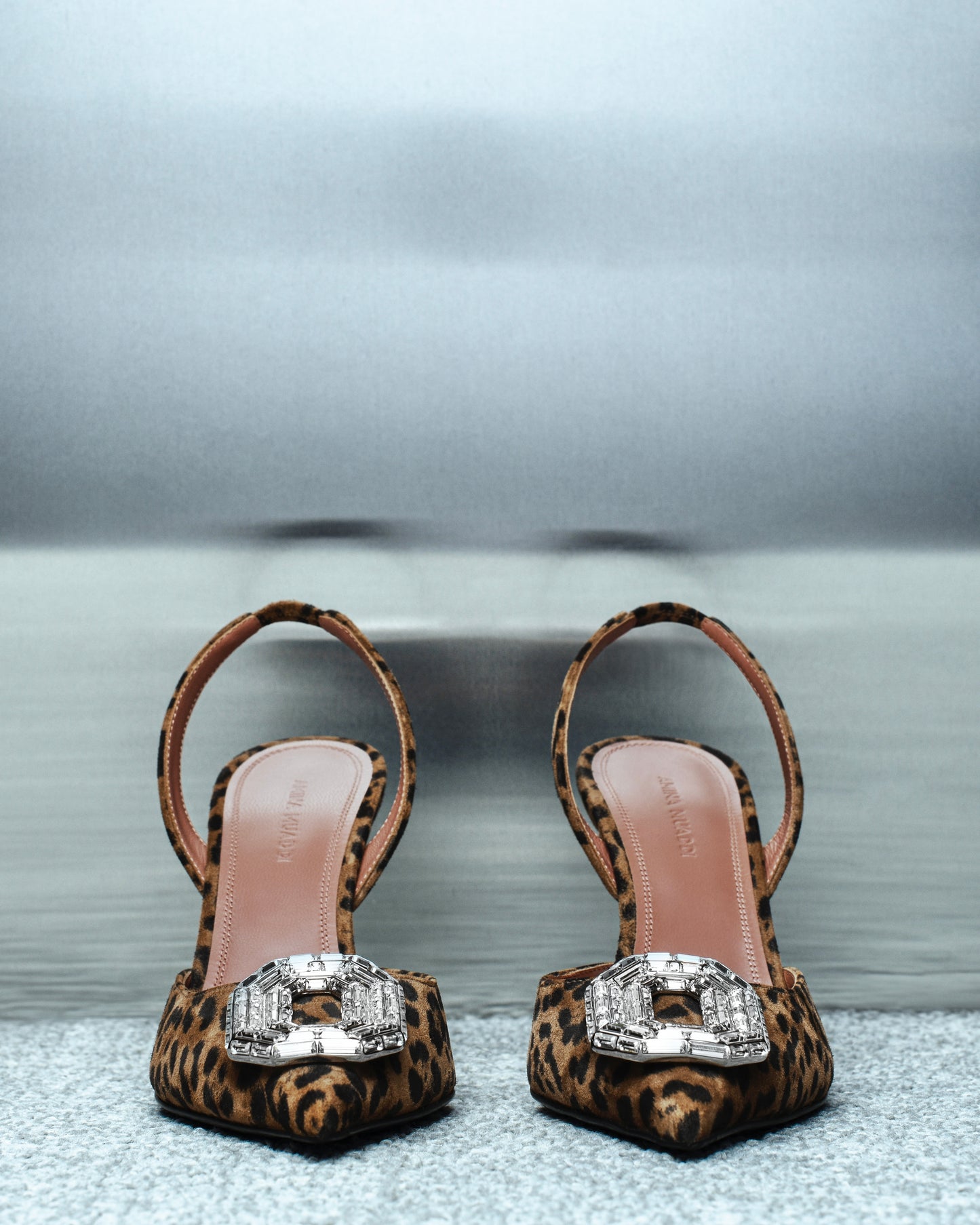 Camelia Sling 90 Leopard Printed Suede