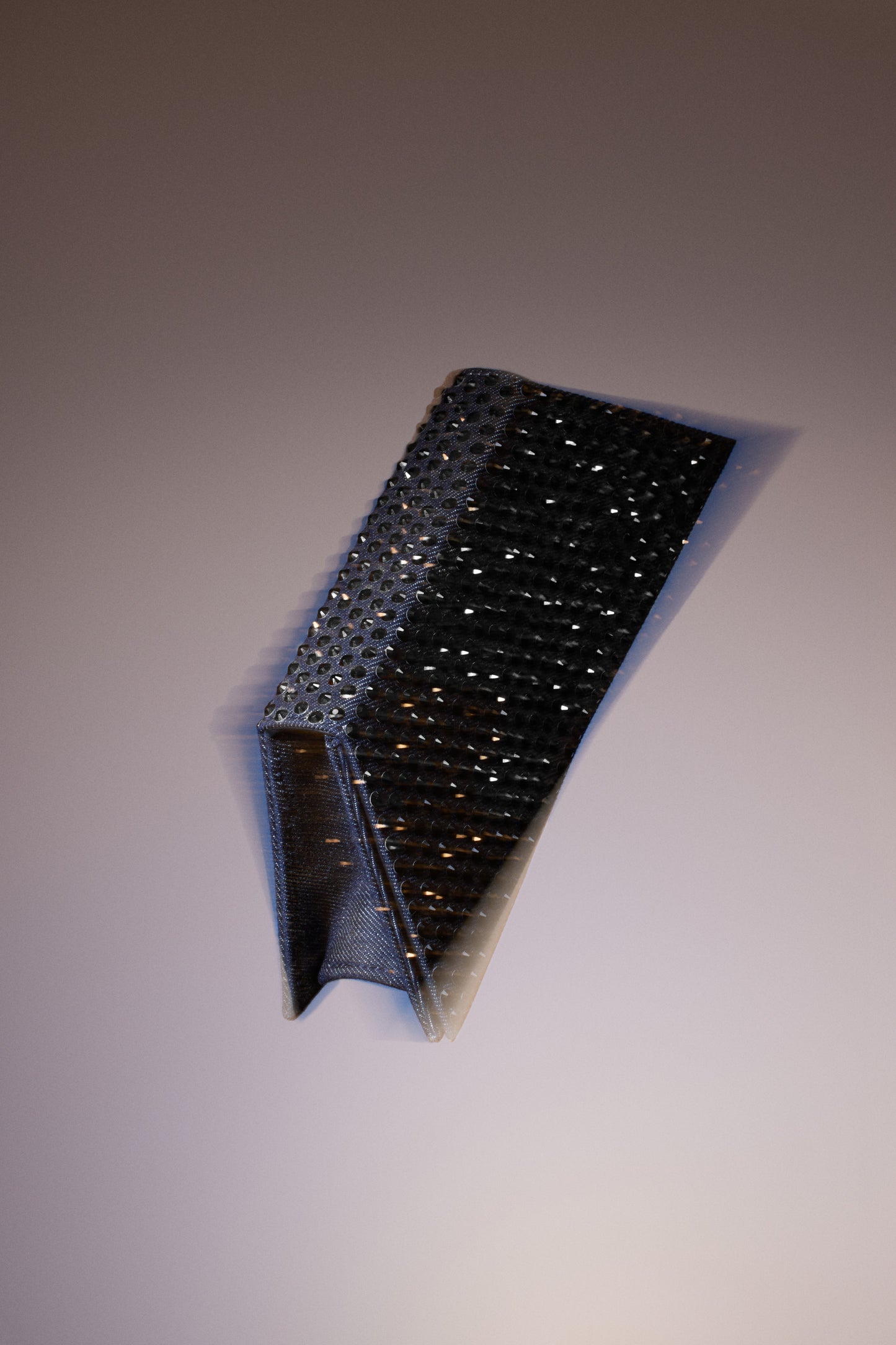 Superamini Yigit Clutch Dark Blue Denim And Jet Black Crystals