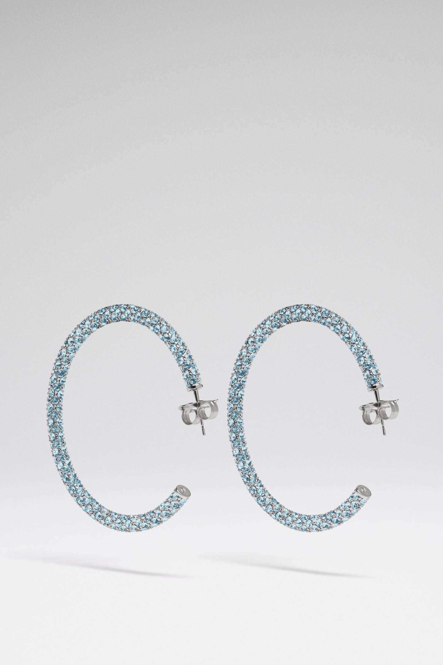 Cameron Hoop Large Aquamarine Crystals And Silver Base