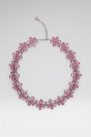 Lily Choker Rose Crystals And Silver Base