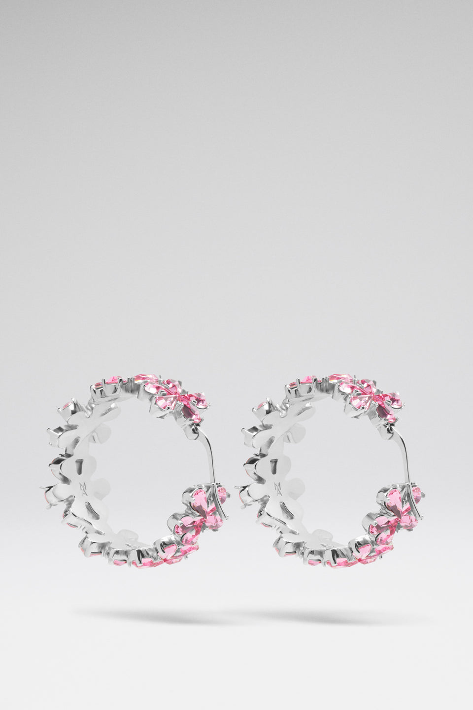 Lily Hoop Rose Crystals And Silver Base