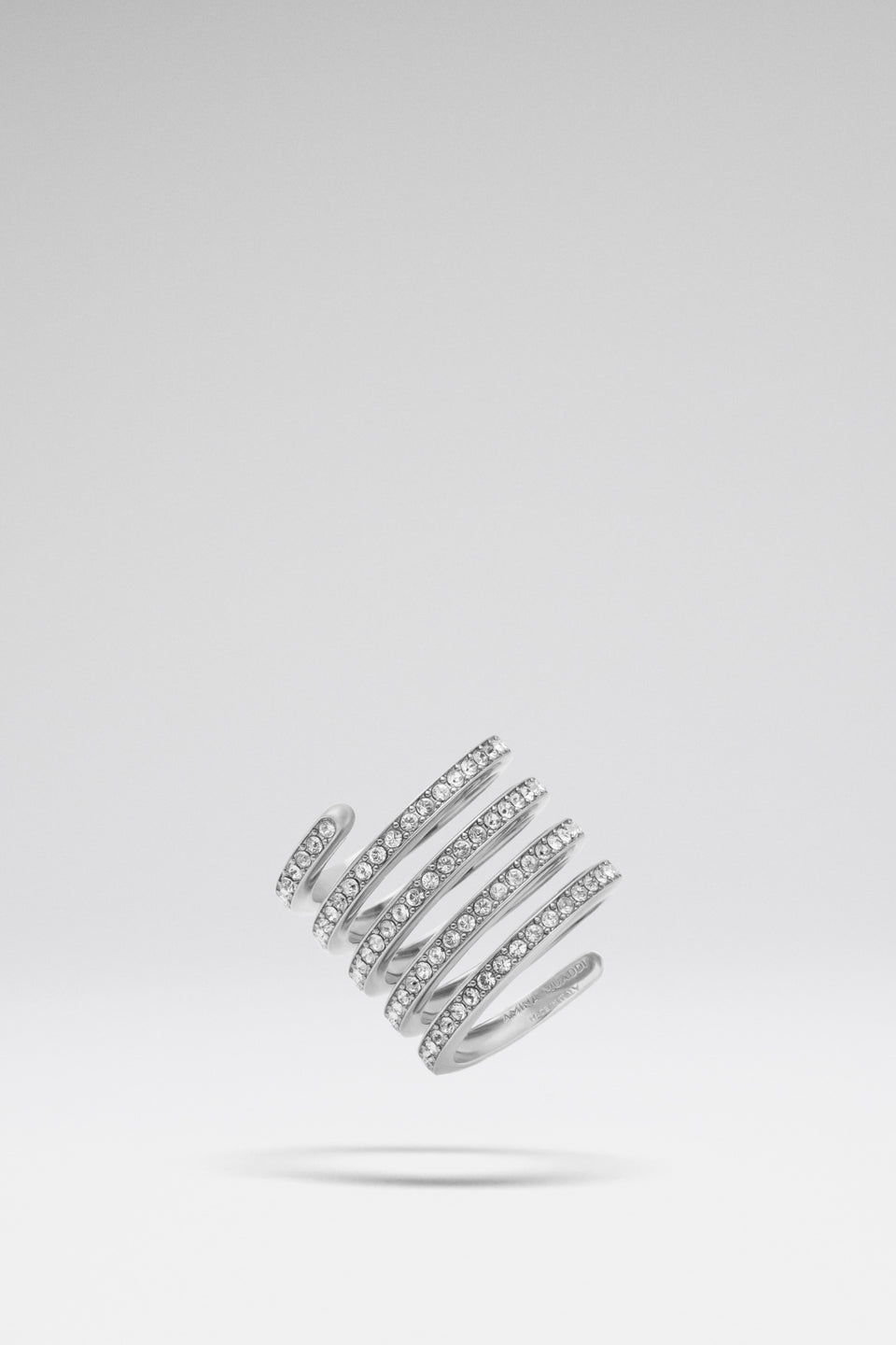 Vittoria Ring White Crystals And Silver Base
