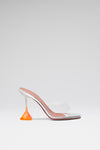 Lupita Glass Slipper Transparent Pvc And Orange Ombre Heel
