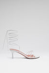 Lori Lace Up Sandal 60 White Nappa And White Matte Heel