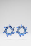 Begum Earrings Sapphire Crystals With Silver Base