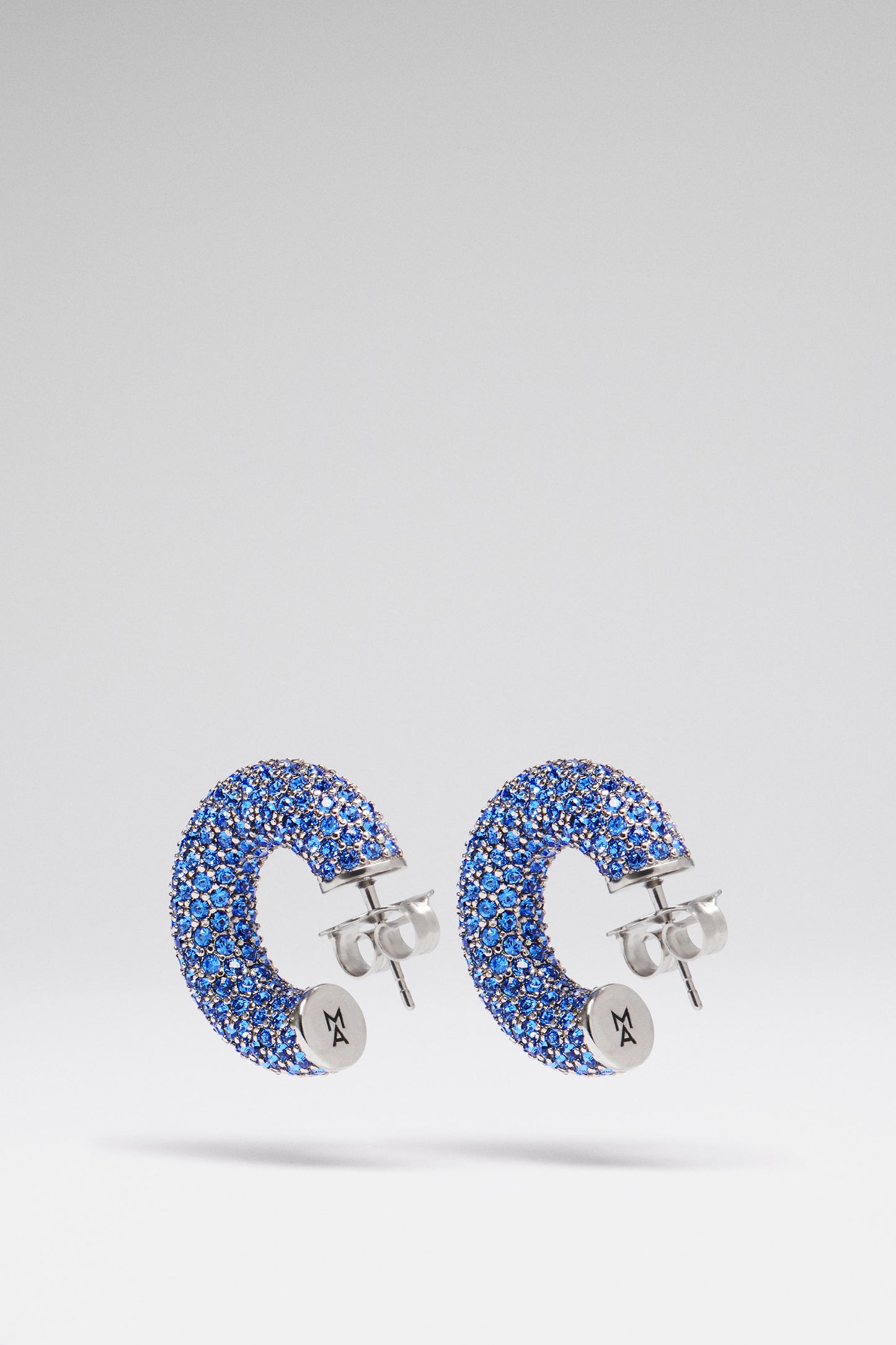 Cameron Hoop Mini Sapphire Crystals With Silver Base