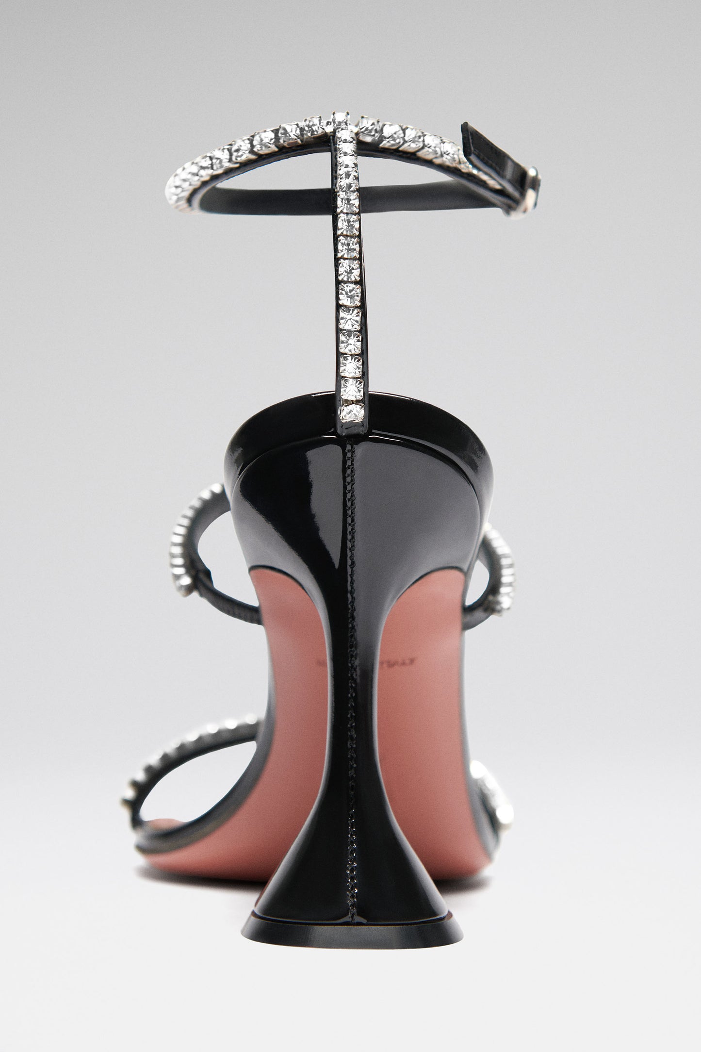 Gilda Sandal Black Patent And White Crystals