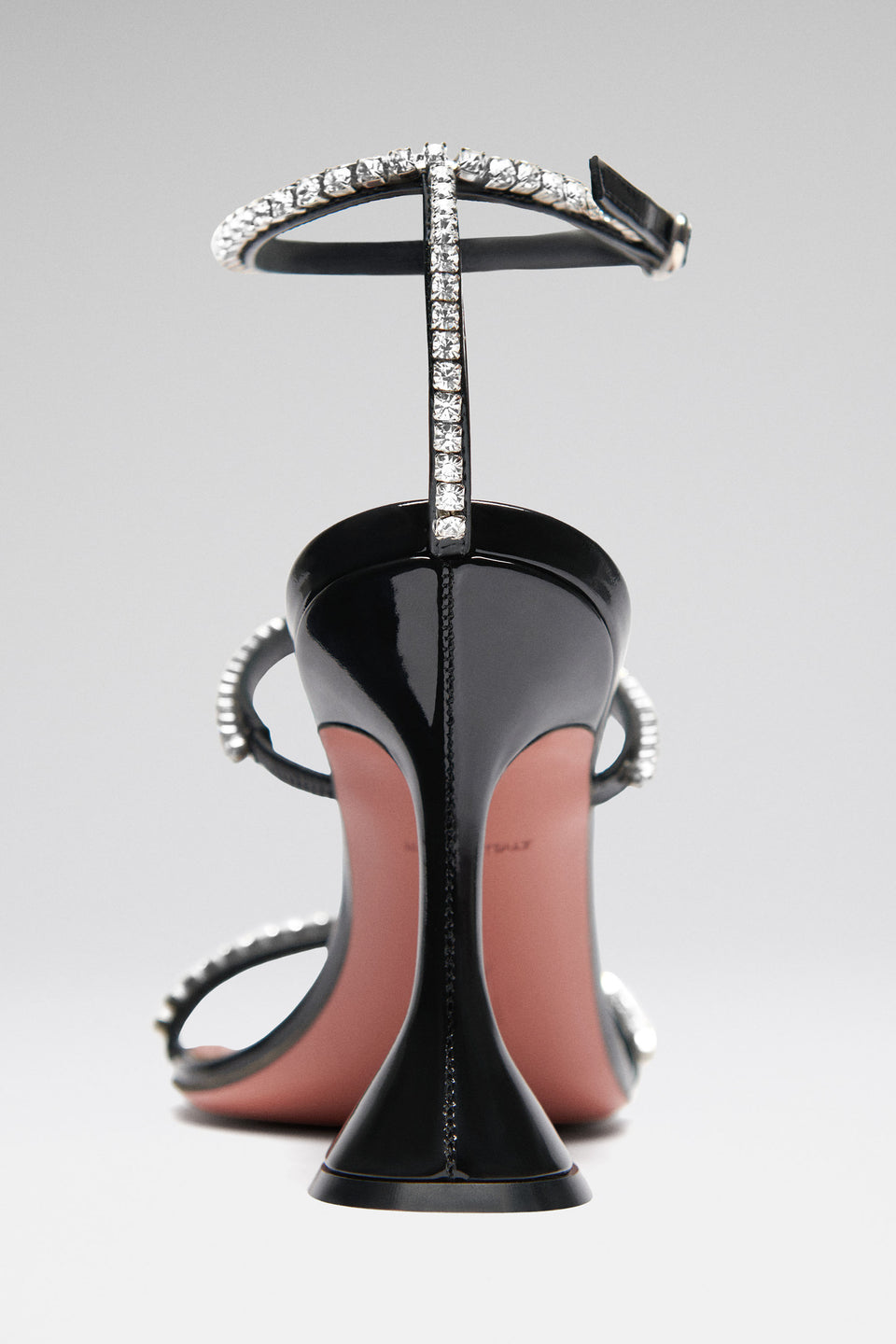 Gilda Sandal Black Patent And White Crystals