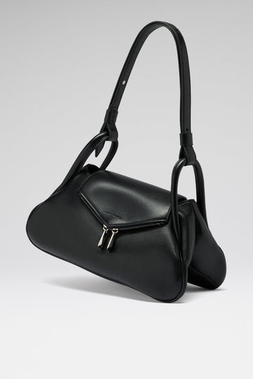 Gemini Black Nappa And Silver Hardware
