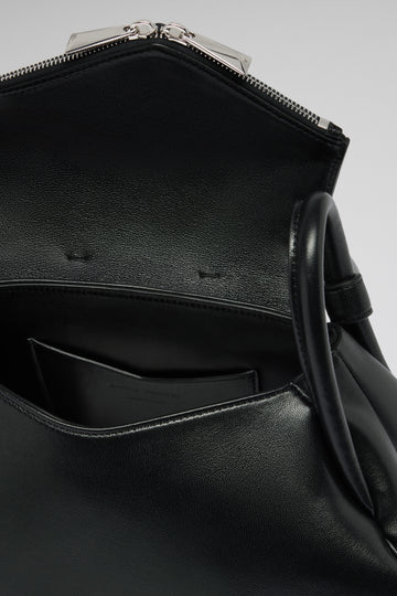 Gemini luxury black nappa shoulder bag