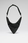 Cameron Shoulder Bag Black Suede and White Crystals