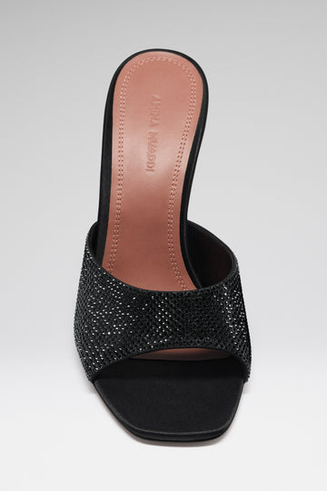 Lupita Crystal Wedge Black Satin And Jet Crystals