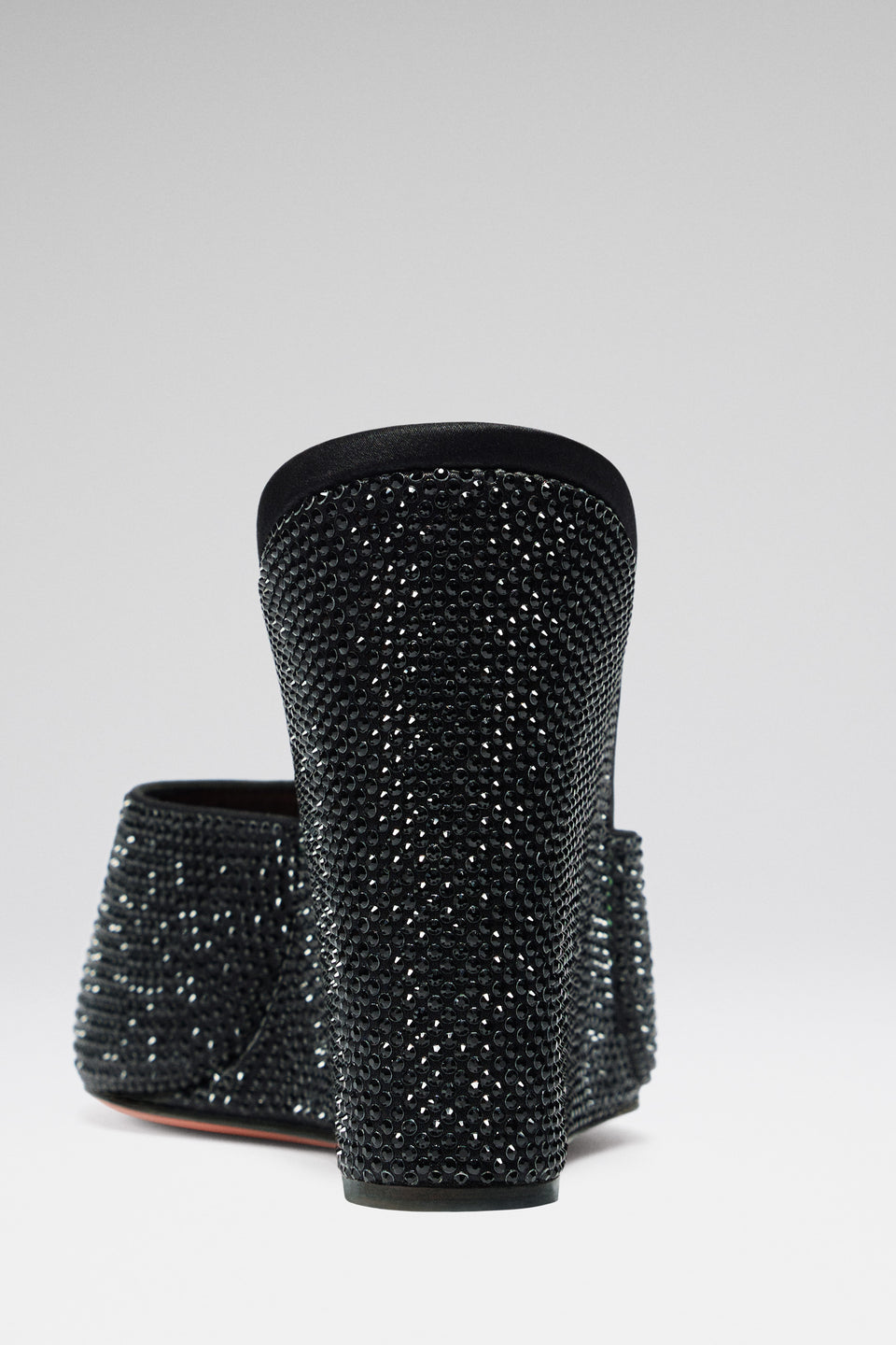 Lupita Crystal Wedge Black Satin And Jet Crystals