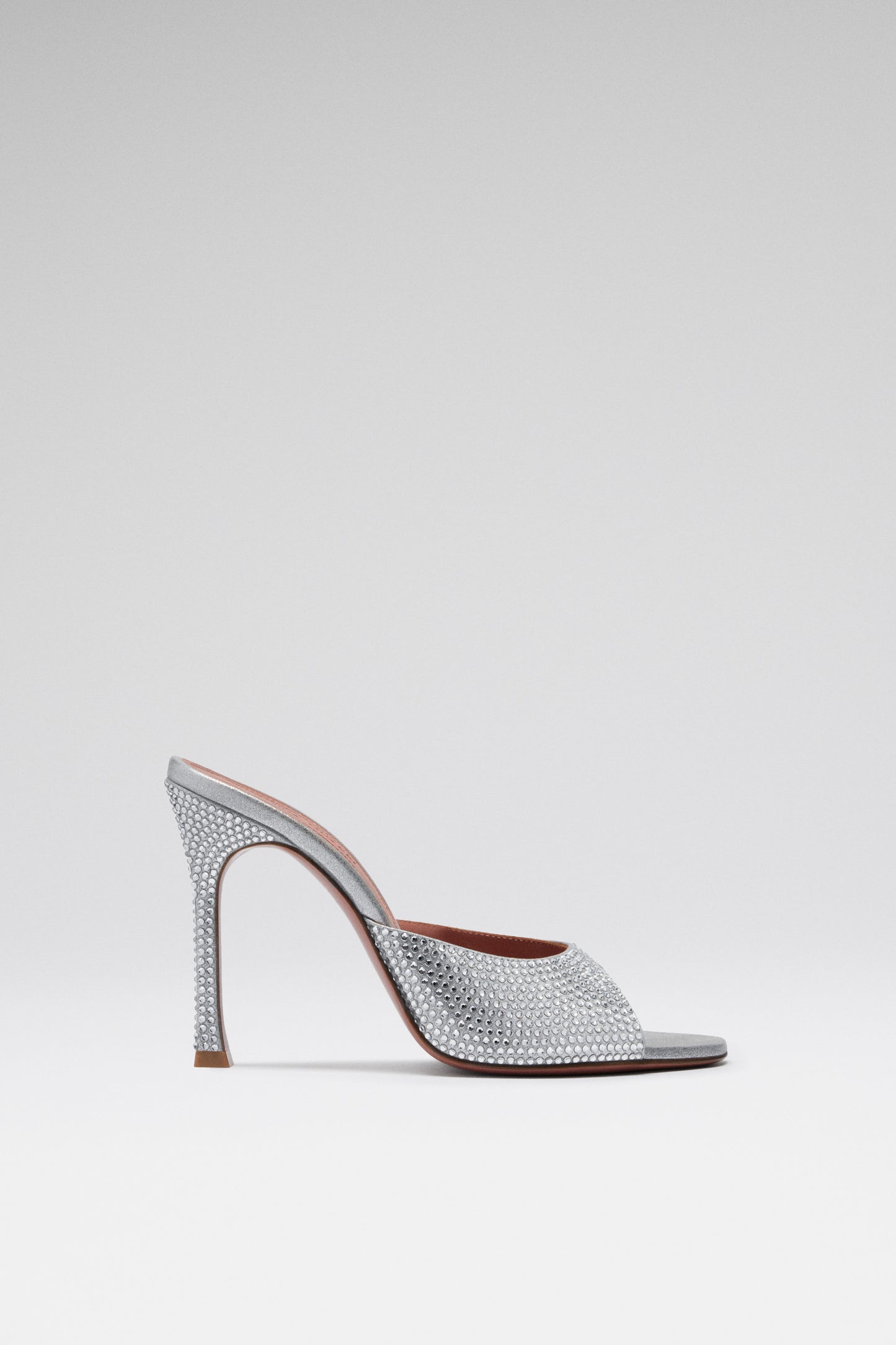 Alexa Crystal Slipper 105 Silver Suede With White Crystals