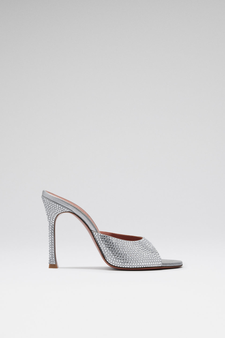 Alexa Crystal Slipper 105 Silver Suede With White Crystals