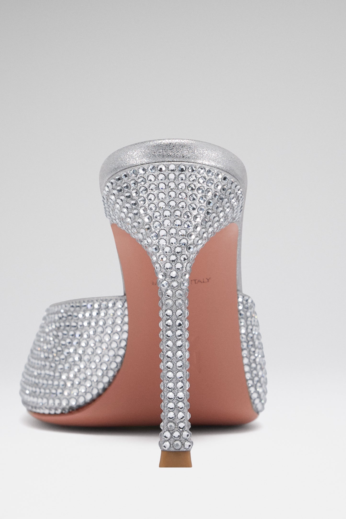 Alexa Crystal Slipper 105 Silver Suede With White Crystals