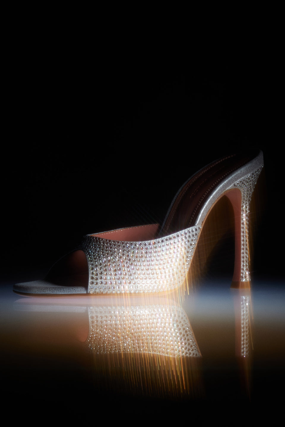 Alexa Crystal Slipper 105 Silver Suede With White Crystals