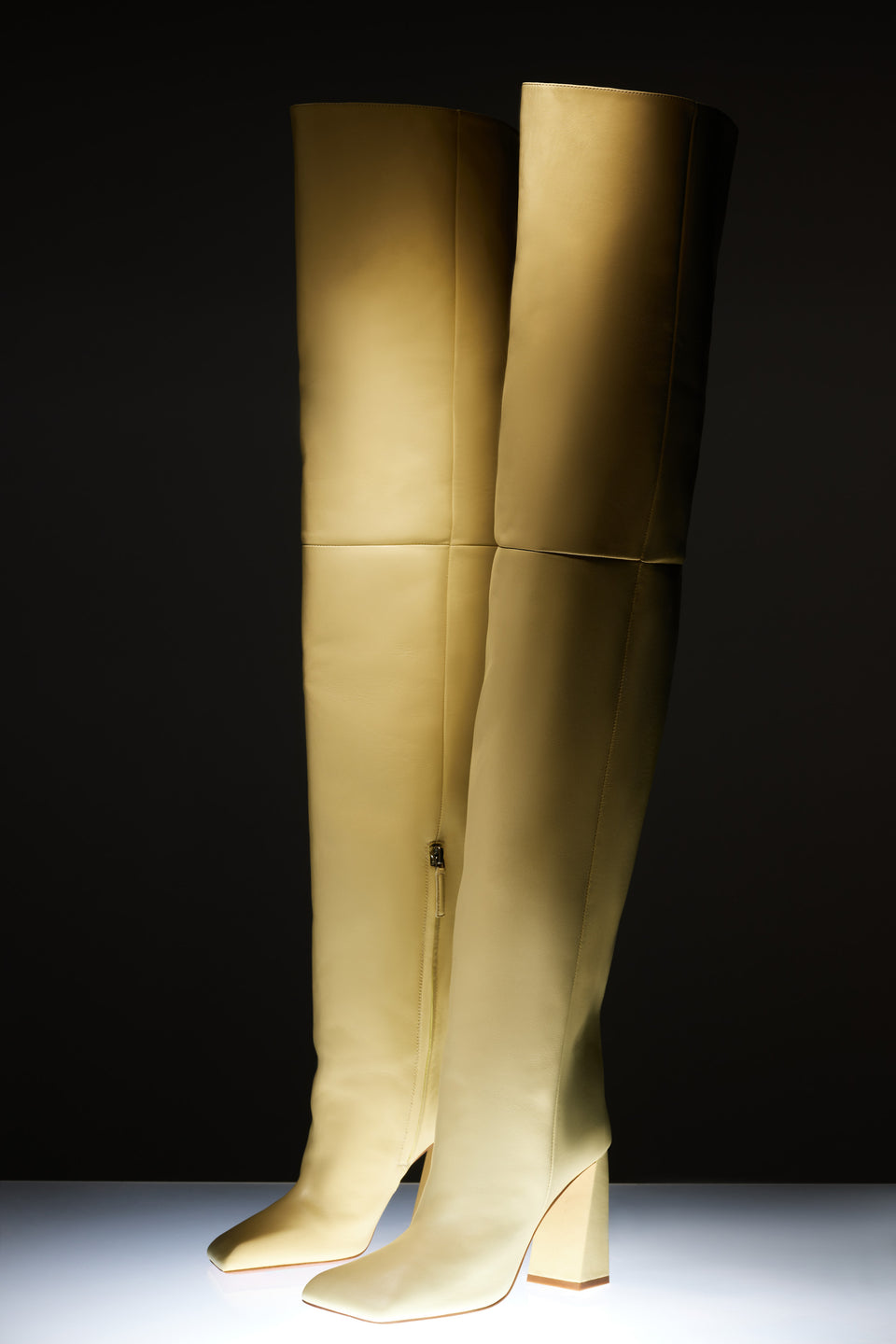 Marine Thigh High Boot Butter Nappa