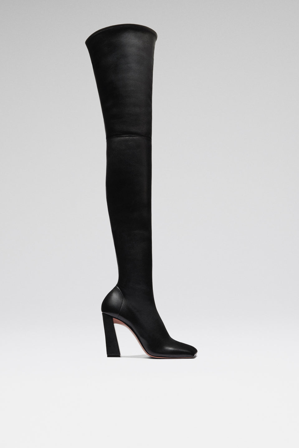 Marine Stretch Thigh High Boot Black Stretch Nappa