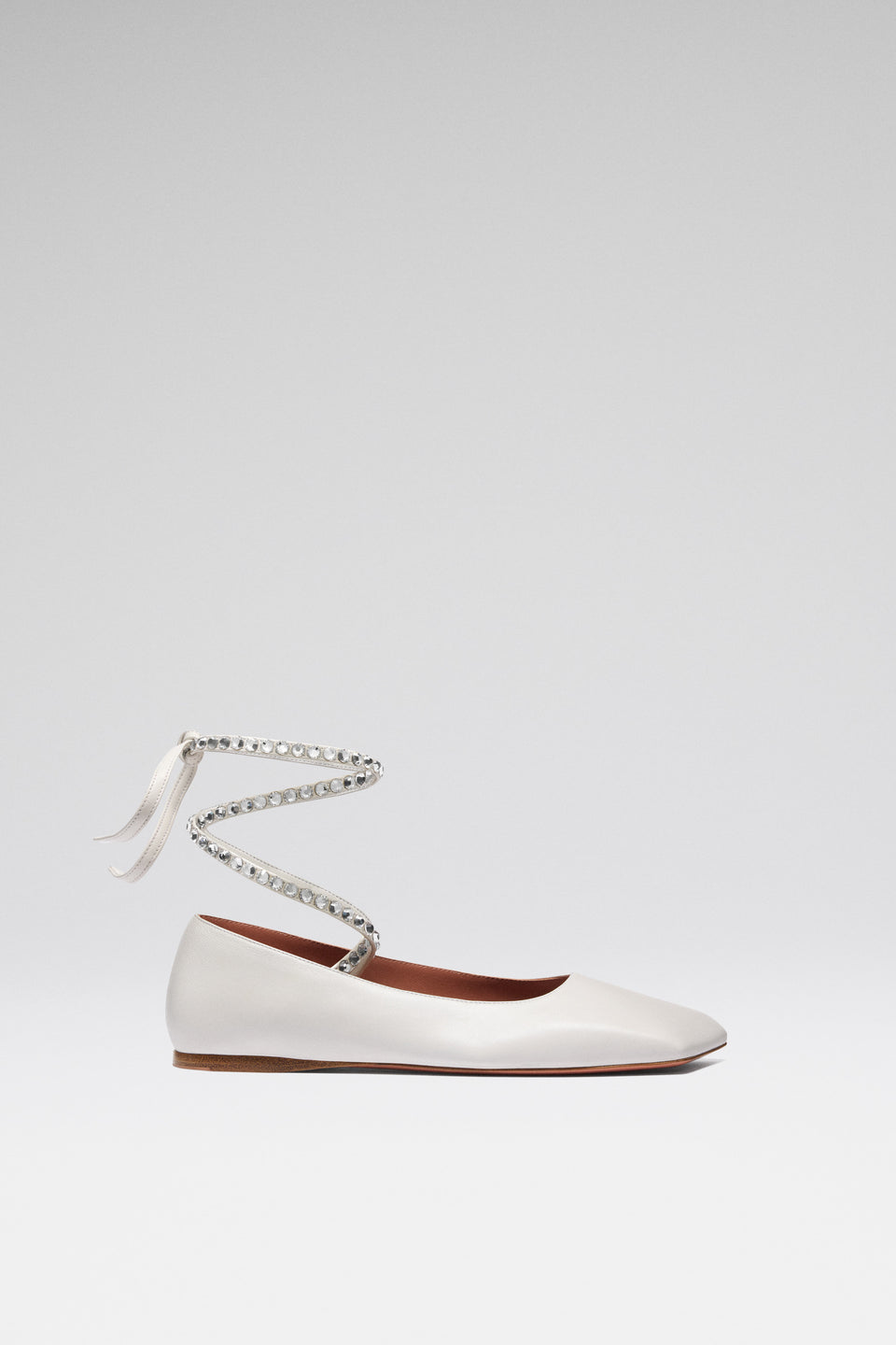 Ane Lace Up Flat White Nappa