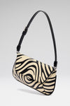 Ami Mini Shoulder Bag Zebra Snake And Silver Hardware