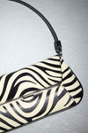 Ami Mini Shoulder Bag Zebra Snake And Silver Hardware