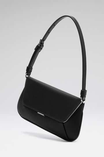 Ami Mini luxury black satin shoulder bag for women