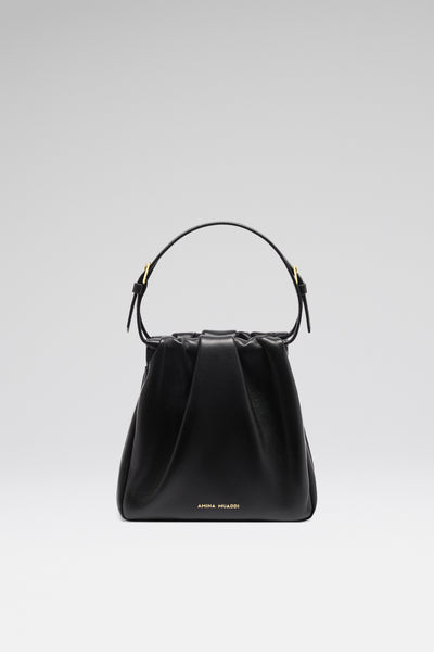 トートバッグ AMINA MUADDI Black Satin Vittoria Crystal Handbag 11B352245VIT_VITTORIA_BLACK_NA