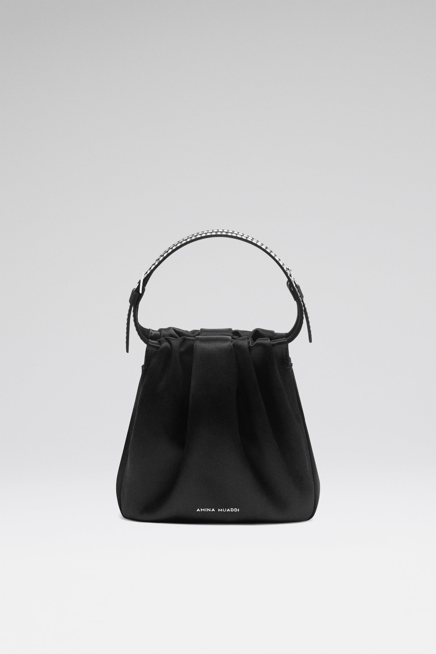 Vittoria Crystal Bag Black Satin And White Crystals