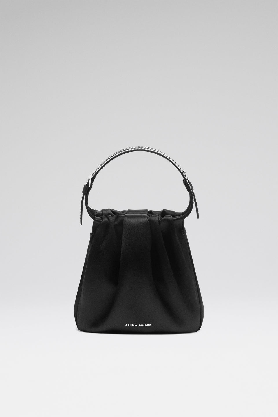 Vittoria Crystal Bag Black Satin And White Crystals