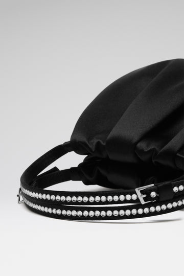 Vittoria Crystal Bag Black Satin And White Crystals