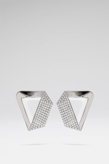 Gisele Earring White Crystals And Silver Base
