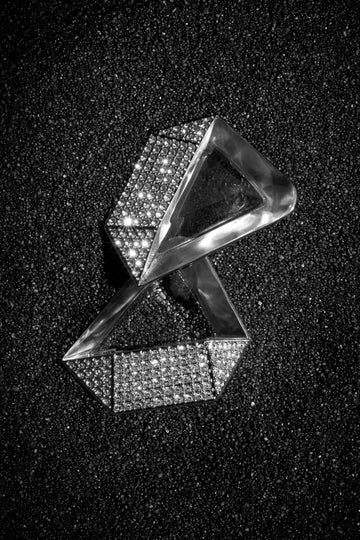 Gisele Earring White Crystals And Silver Base