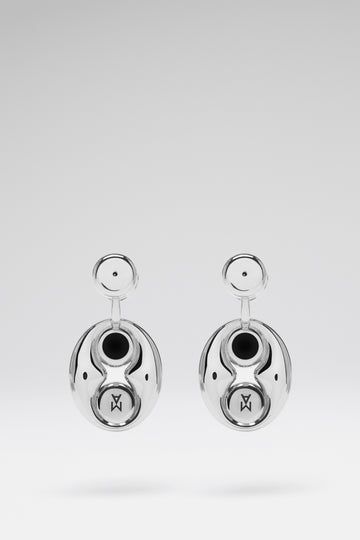 Iris Earring White Crystals And Silver Base