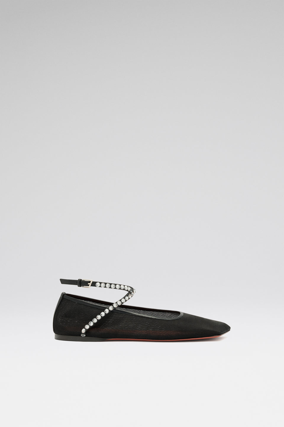 Ane Mesh Crystal Flat Black Mesh And White Crystals