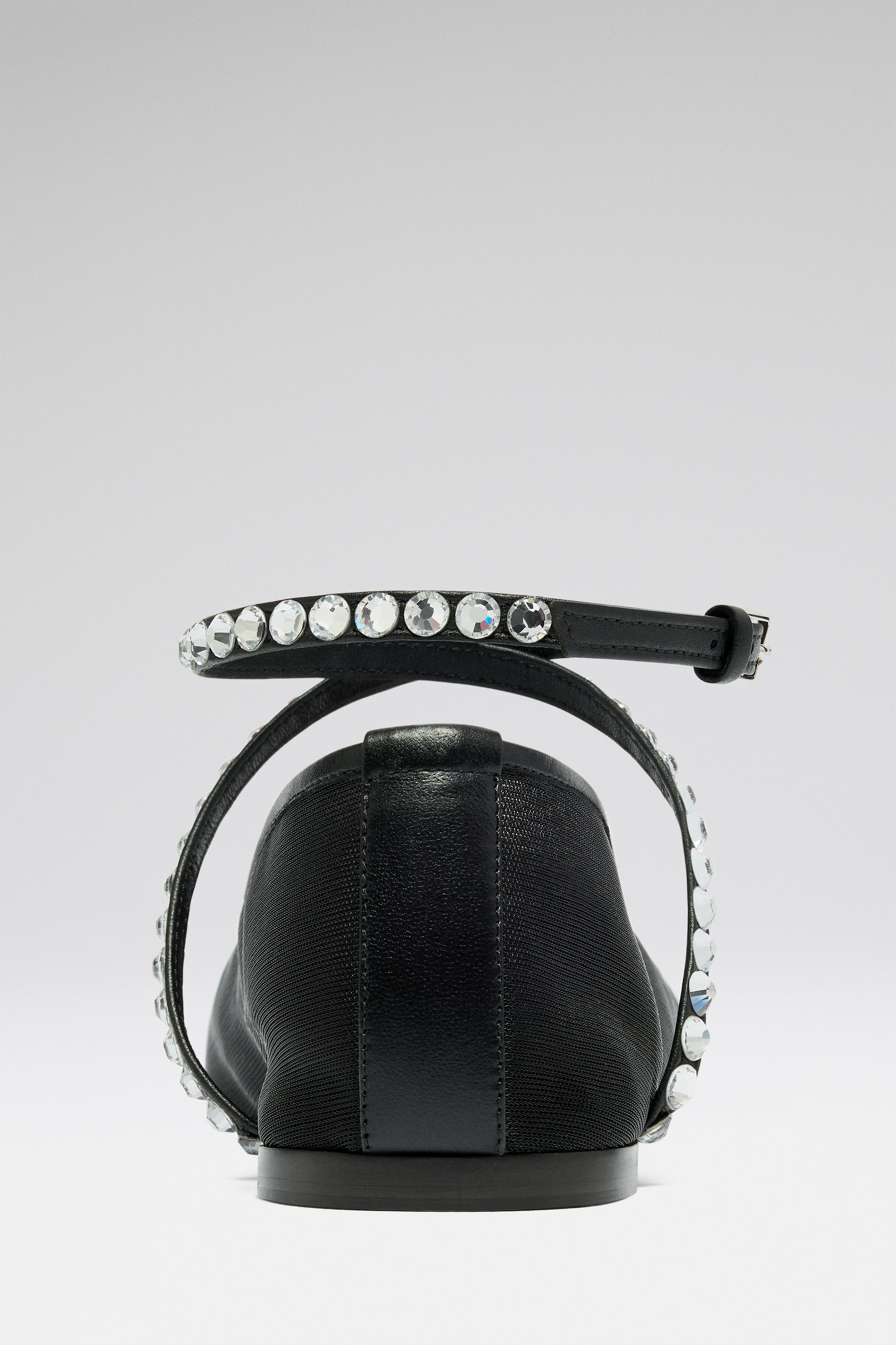 Ane Mesh Crystal Flat Black Mesh And White Crystals