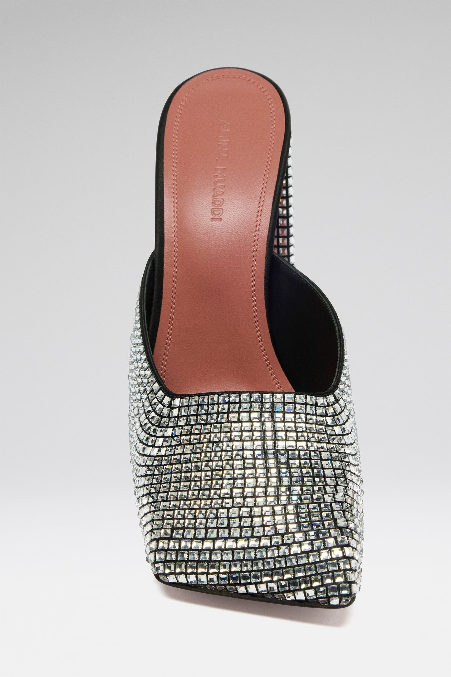 Charlotte Crystal Mule Black Satin And White Crystals