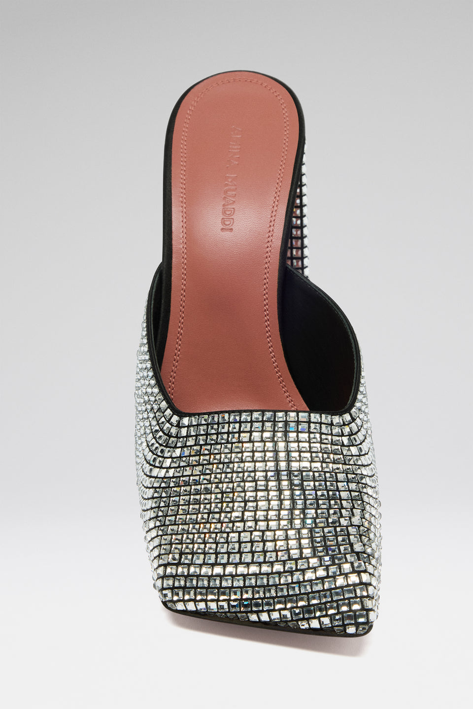 Charlotte Crystal Mule Black Satin And White Crystals