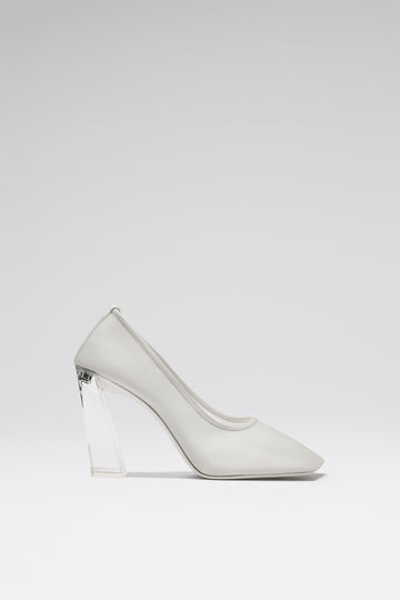 Charlotte Half Glass Pump White Mesh