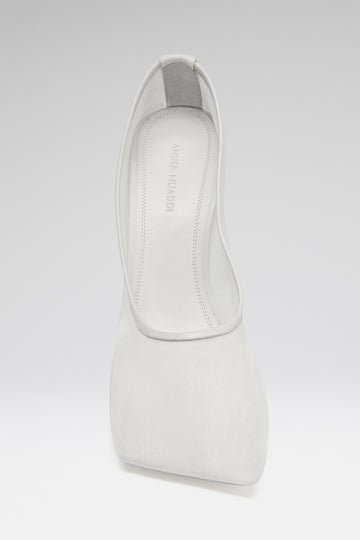 Charlotte Half Glass Pump White Mesh