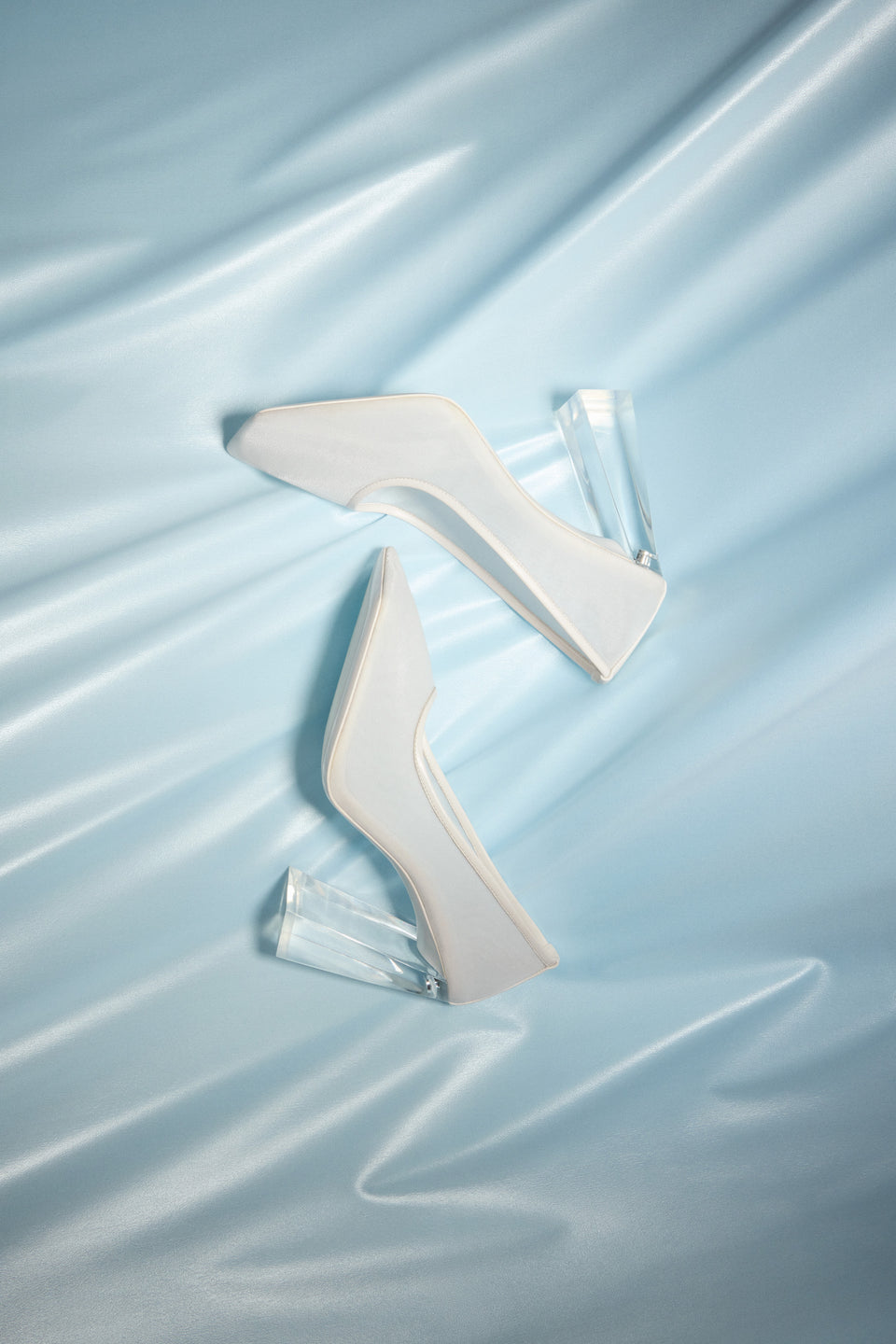 Charlotte Half Glass Pump White Mesh