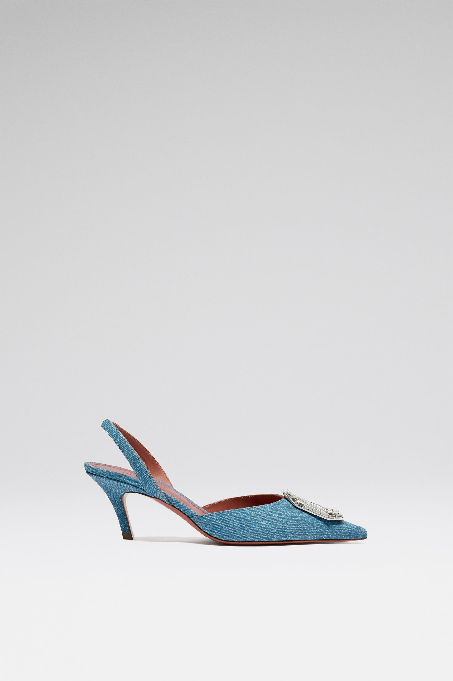 Camelia Sling 60 Suede Printed Denim