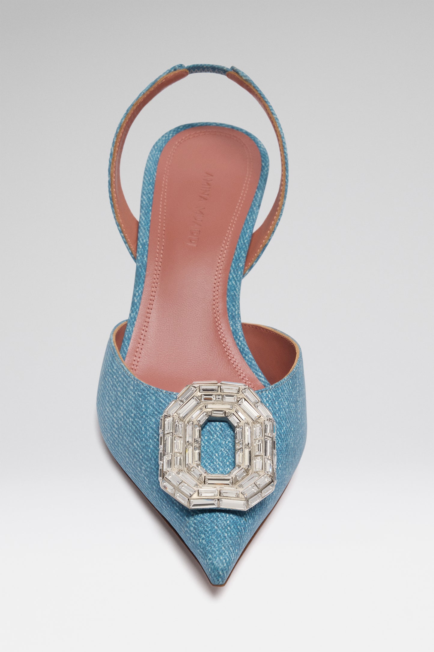 Camelia Sling 60 Suede Printed Denim