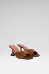 Lupita 70 luxury mocha satin slippers