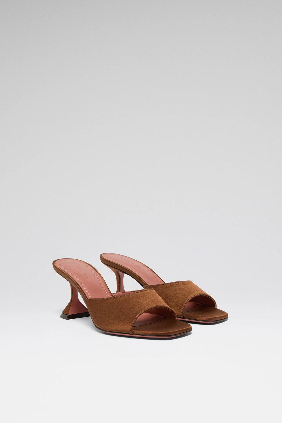 Lupita 70 luxury mocha satin slippers