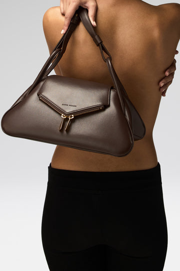 Gemini Shoulder Bag Coffee Nappa