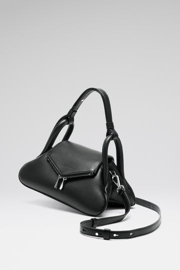 Gemini luxury black nappa shoulder bag