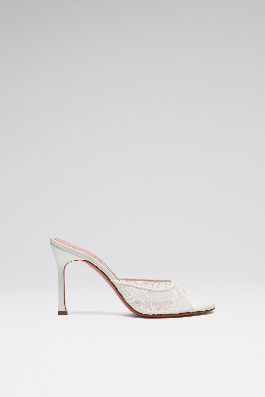 Alexa 95 Ivory Lace Slippers | Amina Muaddi Luxury Shoes For Women